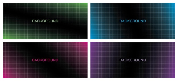 dunkle Farbverlauf Gittermuster Hintergrund Illustration Vektor-Set