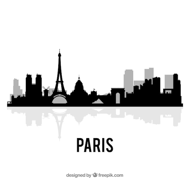 Dunkle skyline von paris