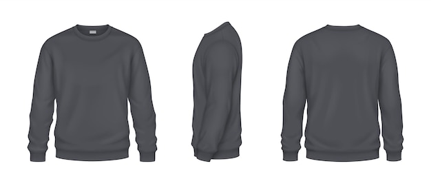 Dunkle Sweatshirts für kühle Tage realistische Illustrations-Set