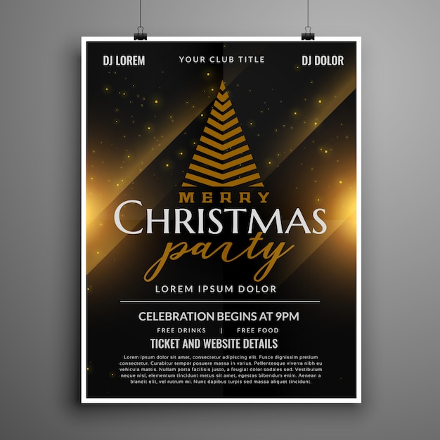Dunkle weihnachtsfeier-karte einladung flyer-vorlage-design