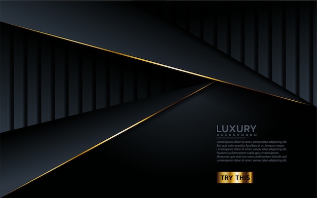 Dunkler luxushintergrund mit goldenen linien kombinationen.