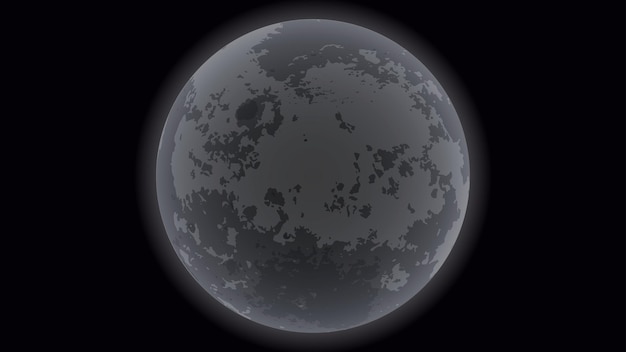 Dunkler Mond isoliert auf schwarzem Himmel