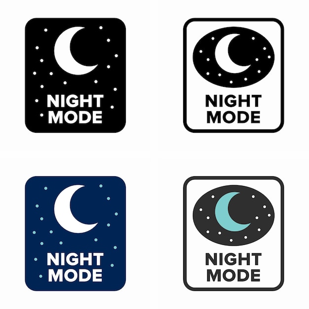 Vektor dunkler nachtmodus, batteriespar-app-symbol