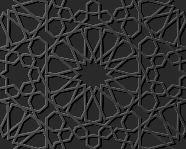 dunkler Papierkunst islamische Geometriekreuzmuster nahtloser Hintergrund
