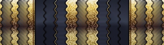Dunkles überlappendes design mit leuchtender kombination aus goldenen linien