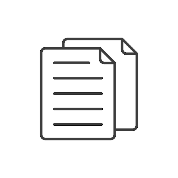 Duplikat-Symbol-Satz Kopie-Daten-Dateien Vektorsymbol Übereinstimmung Duplikatszeichen Kopie-Schaltfläche in schwarzem gefüllter und umrissener Stil