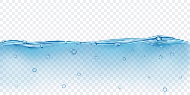 Durchscheinendes Wasser in hellblauen Farben mit Luftblasenschablone