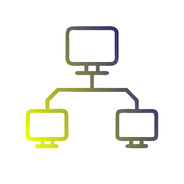 Durchsichtige PNG-Vektorschicht-Illustration mit flachem Netzwerk-Ikonen