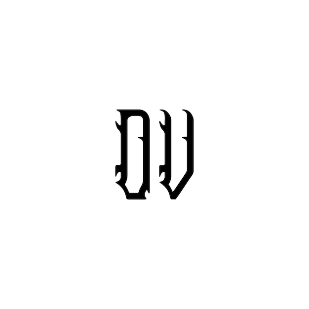 Vektor dv-monogramm-logo-design, buchstabe, text, name, symbol, monochromes logo, alphabet-zeichen, einfaches logo