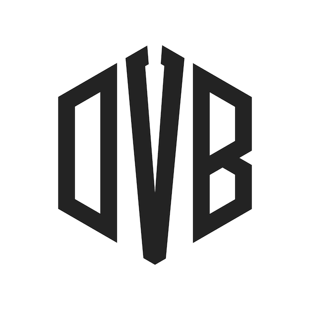 DVB-Logo-Design Anfangsbuchstaben DVB-Monogramm-Logo in sechseckiger Form
