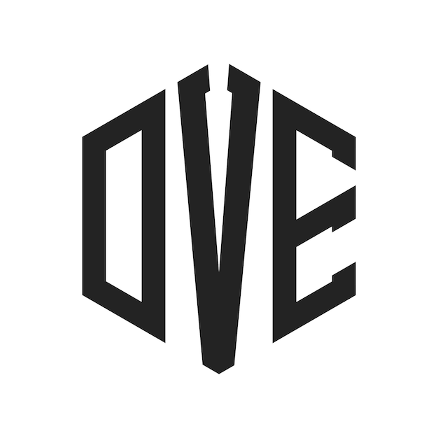 DVE-Logo-Design Anfangsbuchstaben DVE-Monogramm-Logo in sechseckiger Form