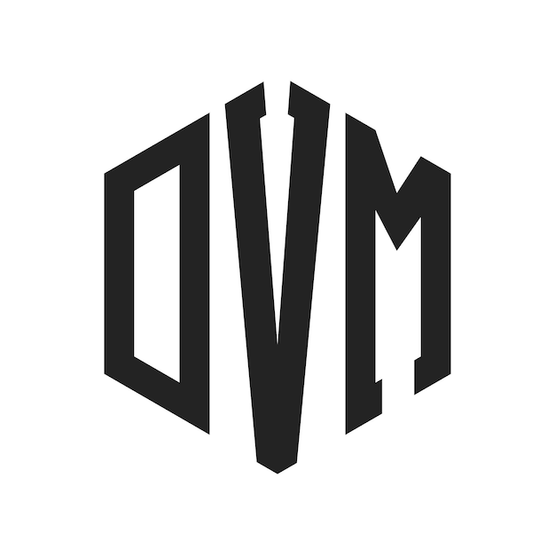 DVM-Logo-Design Anfangsbuchstaben DVM-Monogramm-Logo in sechseckiger Form