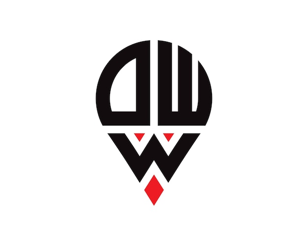 Vektor dww-buchstabenort-form-logo-design dww-buchstabenort-logo-simple-design