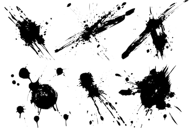 Dynamische Schwarz-Weiß-Muster mit Tinten-Splatter-Vektor