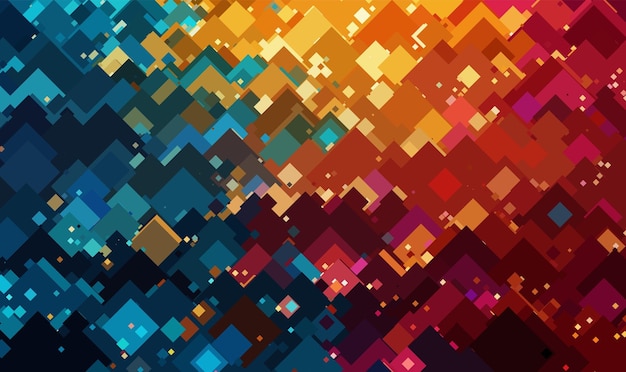 Dynamisches Mosaik aus mehrfarbigen Quadraten erzeugt ein modernes abstraktes Design