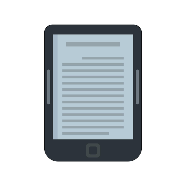 E-book-reader-symbol flache darstellung des e-book-reader-vektorsymbols isoliert auf weißem hintergrund