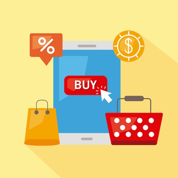 E-Commerce-Geschäft in Smartphone-Symbolen