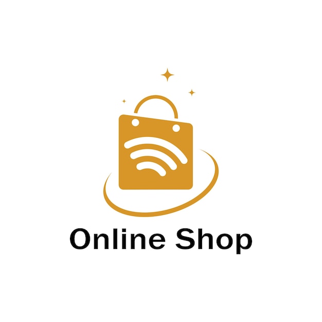 Vektor e-commerce-logo-einkaufstasche und online-shop-logo-design mit modernem konzept