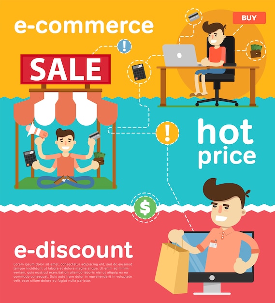 E-commerce rabatt illustration vorlage