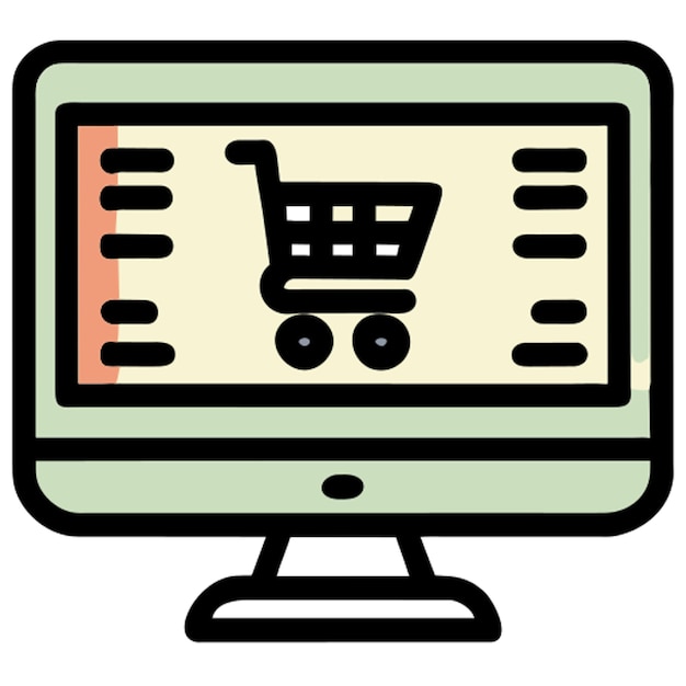 E-Commerce-Symbol Icon farbiger Umriss