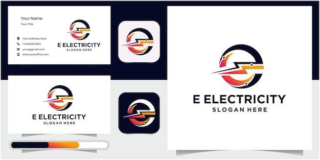 E electric initials monogramm-logo-design flash-logo blitzschnelles symbol-logo für industrieunternehmen