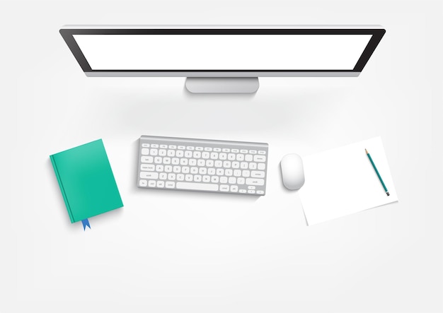 E-Learning-, Bildungs- und Universitätsbanner, Studentendesktop mit Laptop und Büchern.