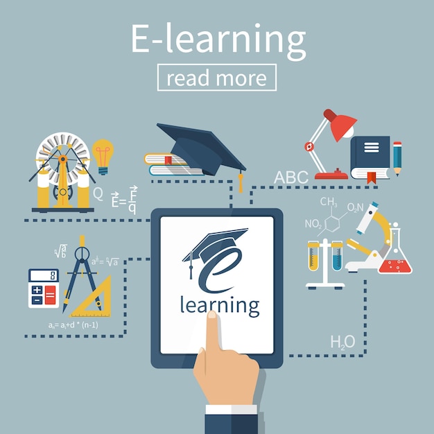 E-Learning-Konzeptvektor