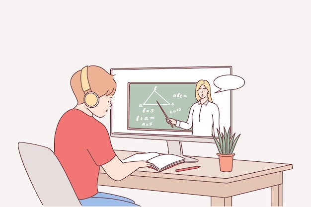 E-learning, online-bildung, fernstudienkonzept.