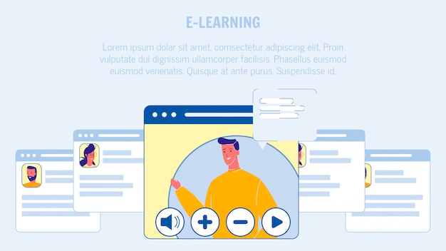 E-learning-vektor-web-bannerplan mit copyspace