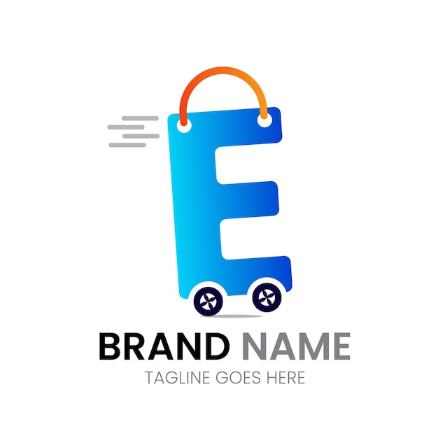 Vektor e-letter-shopping-logo und e-commerce-logo