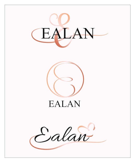 Vektor e-logo-kollektion in roségold