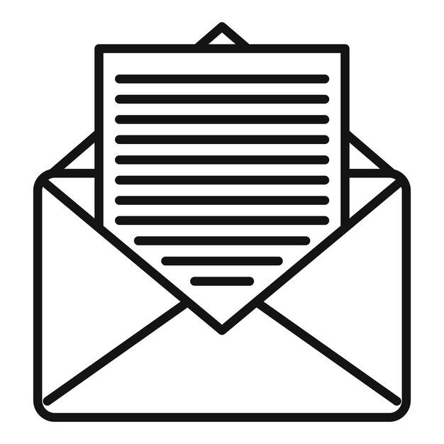 E-Mail-Brief-Symbol Umriss des E-Mail-Brief-Vektorsymbols für Webdesign isoliert auf weißem Hintergrund