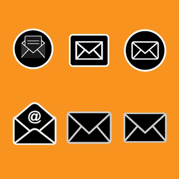 Vektor e-mail-icon schwarz-weiß-vektor-icon-design