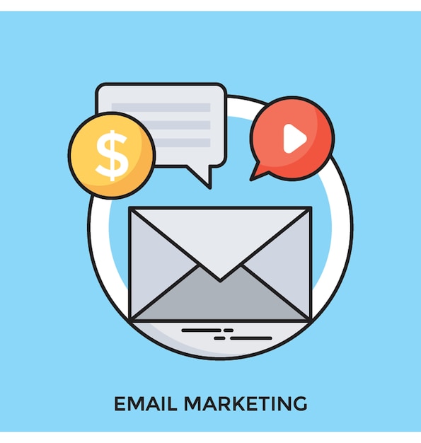 E-mail marketing flache vektor icon