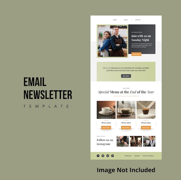 E-Mail-Newsletter-Vorlage für Kaffee