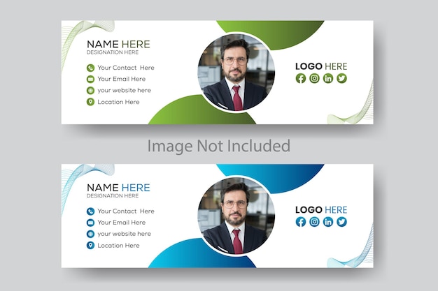 E-Mail-Signatur-Design-Vorlage professionell gestaltet farbenfrohes Gradienten-Design