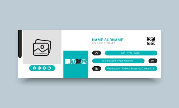 E-mail-signatur persönliche und soziale web-banner-vorlage