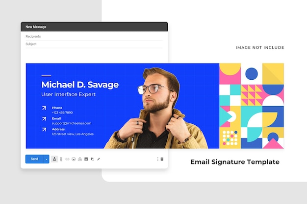 Vektor e-mail-signatur-ui-designvorlage