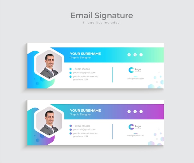 Vektor e-mail-signatur-vorlagen-design oder modernes persönliches e-mail-signatur-design