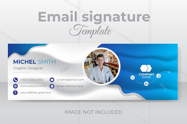 E-mail-signatur-vorlagendesign für persönliches social-media-unternehmensbanner