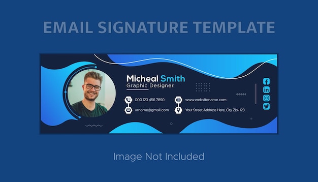 E-mail-signaturvorlage oder e-mail-fußzeile und entwurfsvorlage für social-media-cover