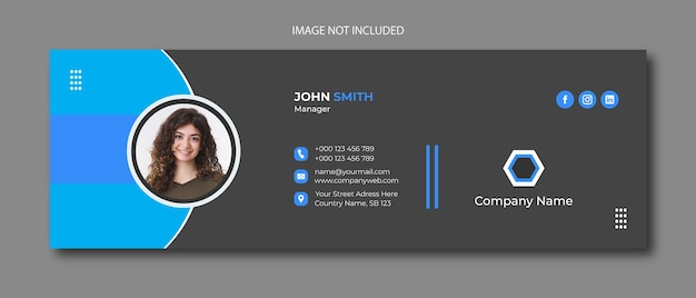 Vektor e-mail-signaturvorlage oder e-mail-fußzeile und persönliches cover-design für soziale medien