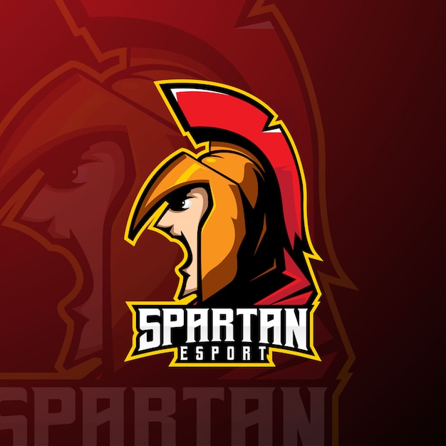 E-Sport-Maskottchen-Logo des spartanischen Teams