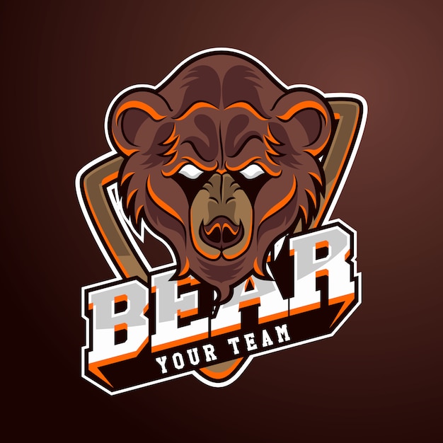 Vektor e-sport team logo vorlage mit bär