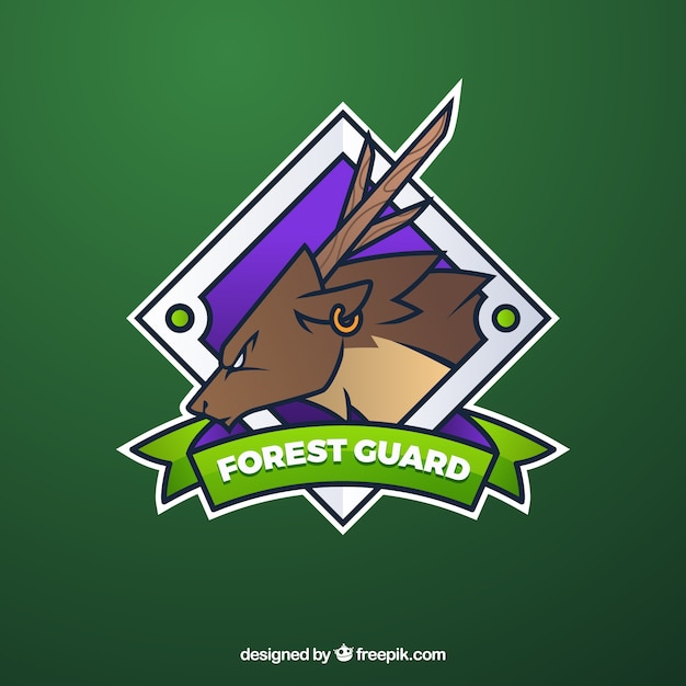 E-sport team logo vorlage mit hirsch