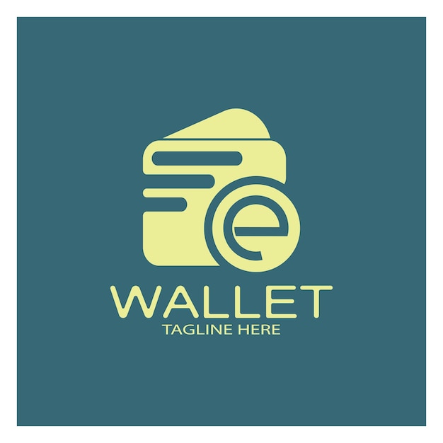 E-wallet-logo-design-illustrationssymbol mit einem einfachen modernen konzept für digitale geldspeicheranwendungen für elektronische geldbörsen, digitale einsparungen, digitale geldtransaktionen, vektor