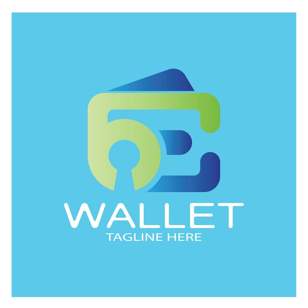 E-wallet-logo-design-illustrationssymbol mit einem einfachen modernen konzept für digitale geldspeicheranwendungen für elektronische geldbörsen, digitale einsparungen, digitale geldtransaktionen, vektor