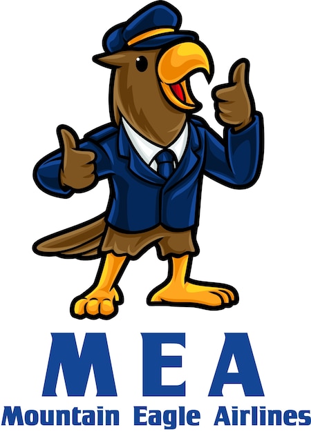 Vektor eagle airlines logo maskottchen vorlage