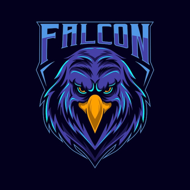 Eagle esport logo falcon eagle maskottchen logo design vektor illustration vorlage