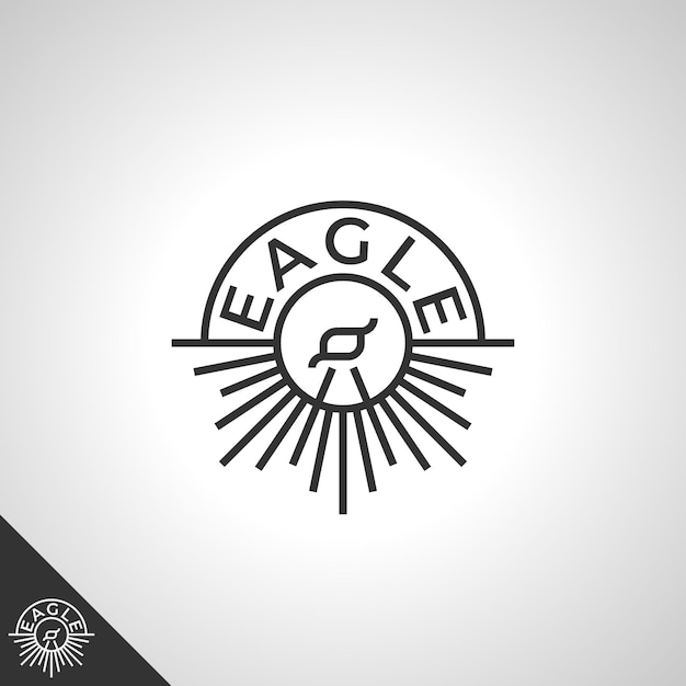 Eagle logo mit line art konzept